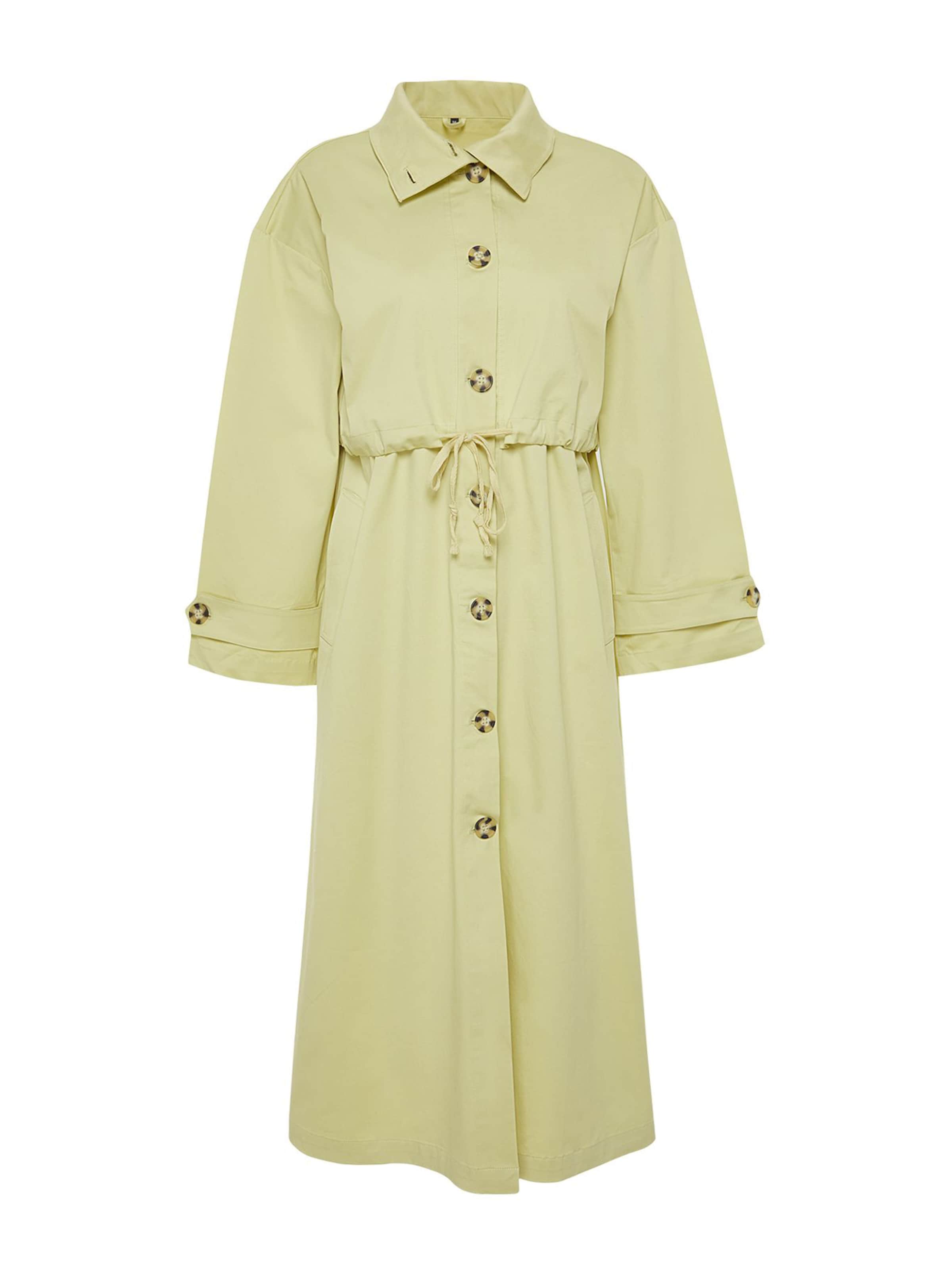 Trendyol Kevad-sügismantel, värv roheline: eest vaates