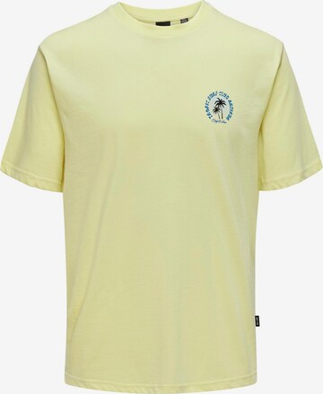 T-Shirt 'MARLOWE' Only & Sons en jaune : devant