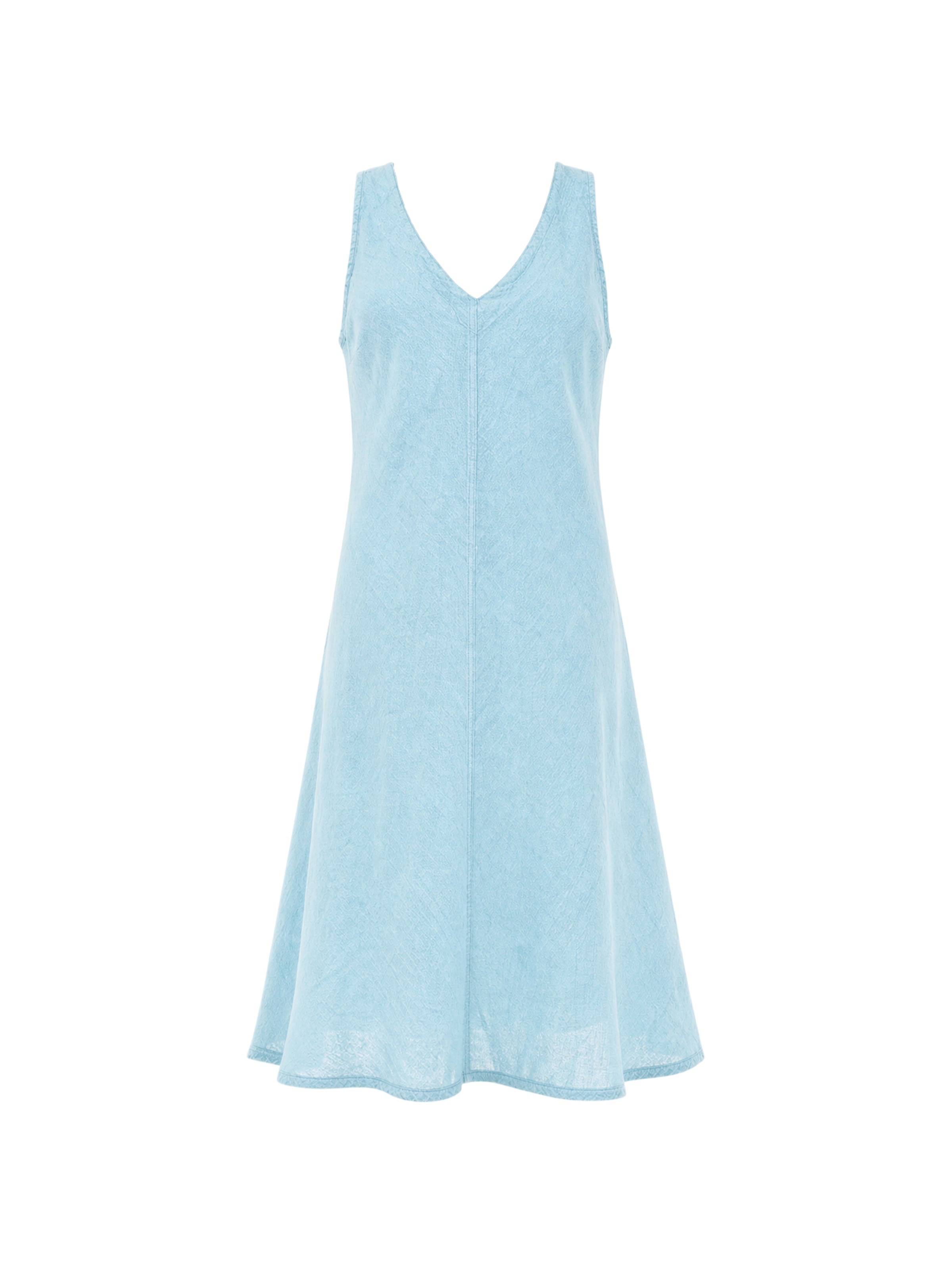 Robe d’été 'V Neck Linen Cami Dress' Haris Cotton en bleu : devant