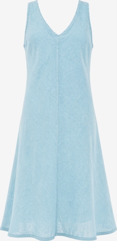 Robe d’été 'V Neck Linen Cami Dress' Haris Cotton en bleu : devant