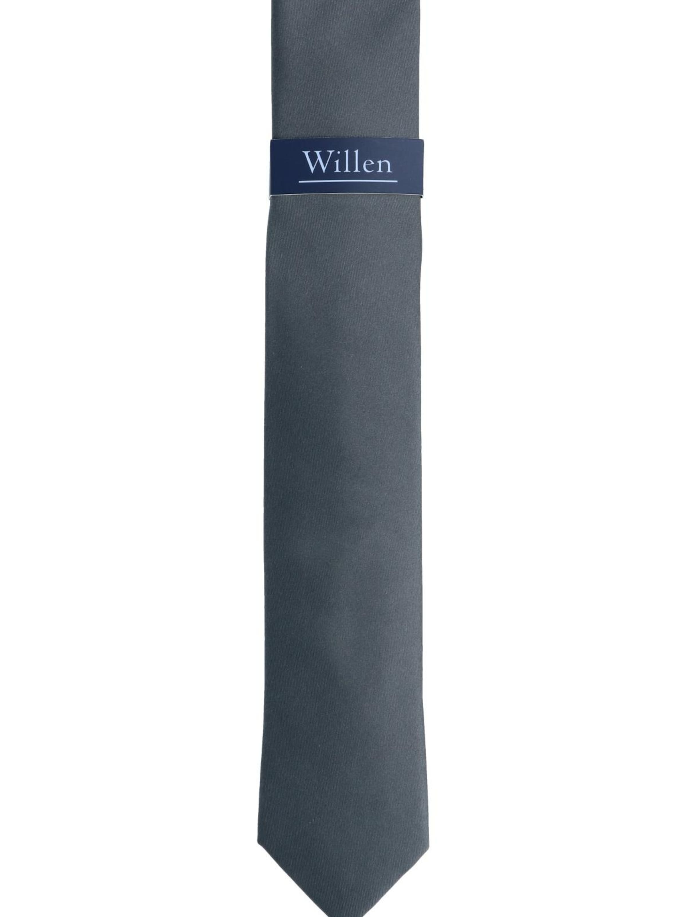 WILLEN Krawatte 'Uni de Luxe'‌‌‌‌‌‌‌‌ in Grau: Vorderseite