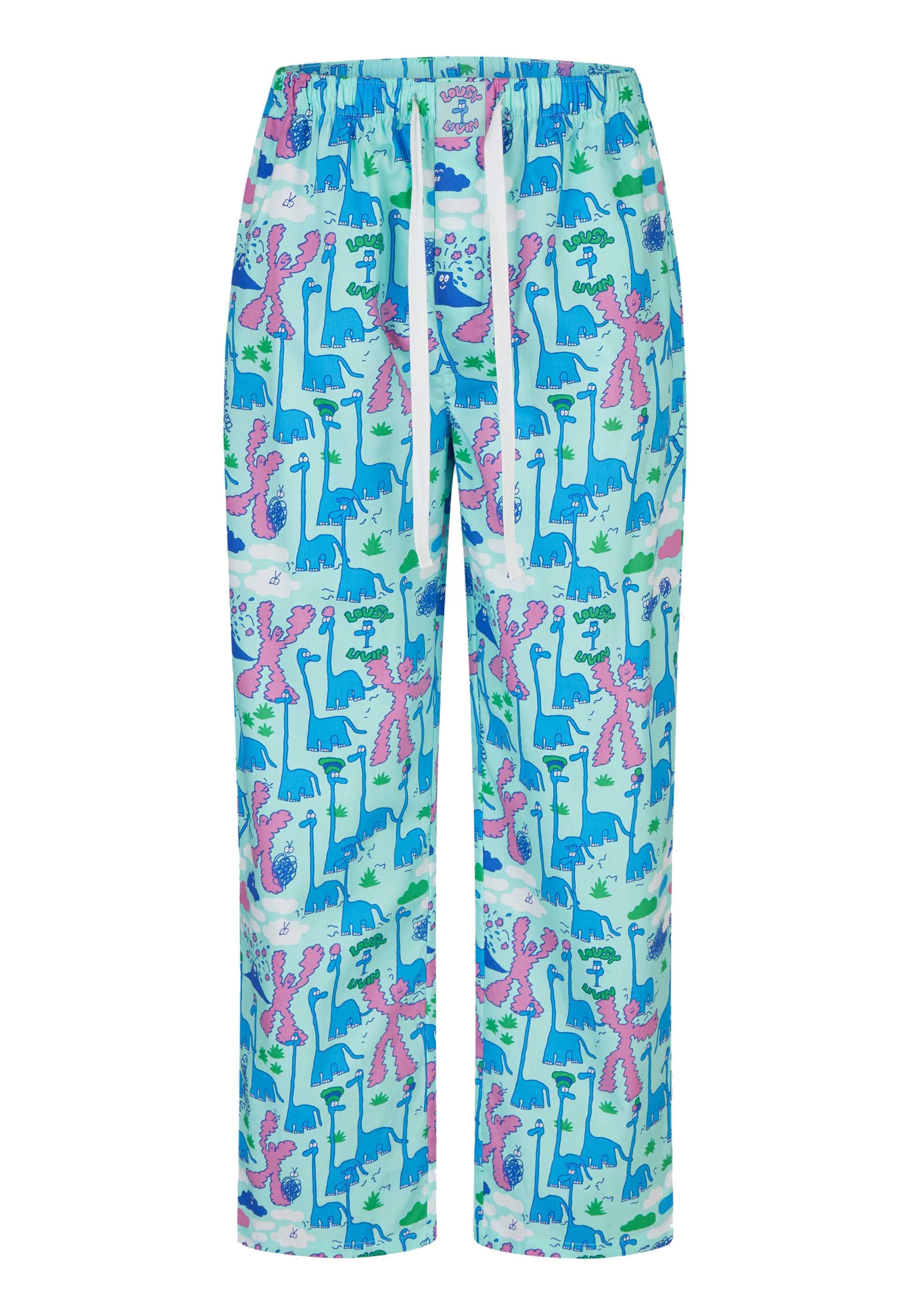 Pantalon de pyjama 'Dino' Lousy Livin en bleu : devant