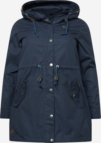 Ragwear Plus Between-Seasons Parka 'CANNY' in Blue: front