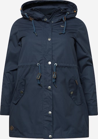 Ragwear Plus Between-Seasons Parka 'CANNY' in Blue: front