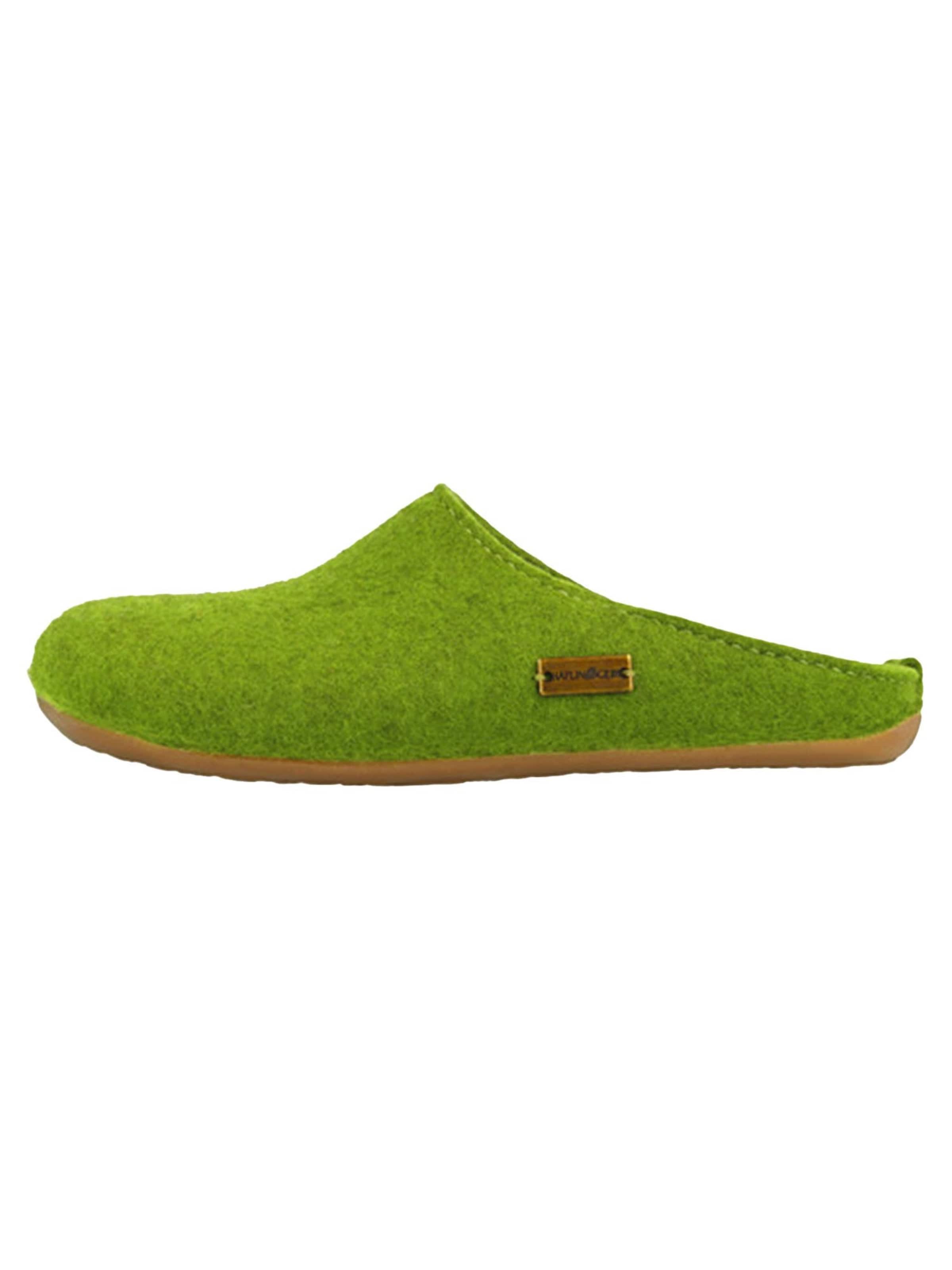 HAFLINGER Slippers 'Everest Fundus' in Green: front