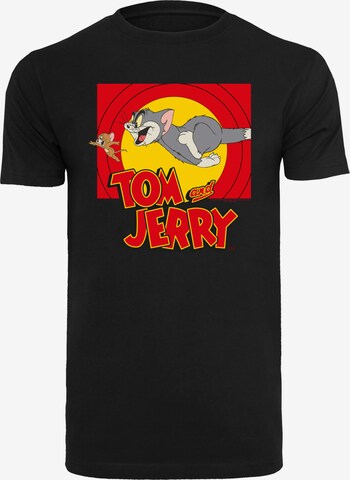 T-Shirt 'Tom und Jerry Chase Scene' F4NT4STIC en noir : devant
