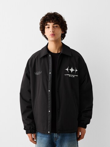 Bershka Between-season jacket in Black: front