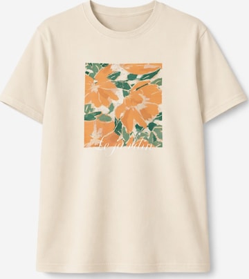 LEAFLETIC Shirt 'Leafletic Women’s Short Sleeve T-Shirt' in Beige: voorkant