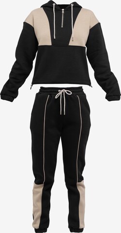 Tom Barron Tracksuit in Black: front