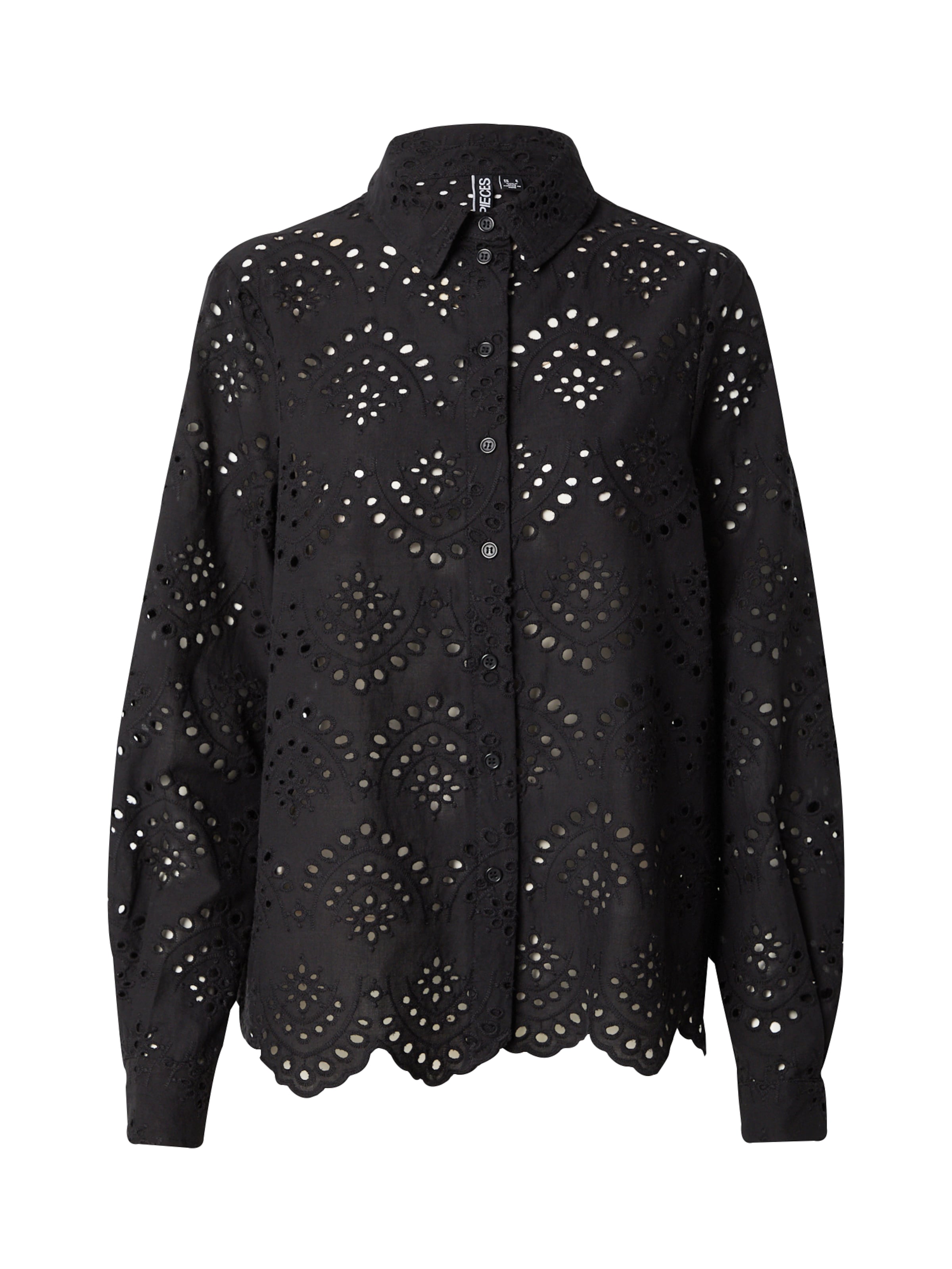 PIECES Bluse 'PCVILDE' i sort: forside