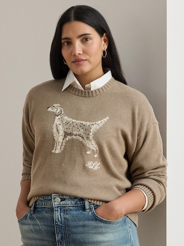 Lauren Ralph Lauren Plus Свитер 'RIEDNEE' в Коричневый: спереди