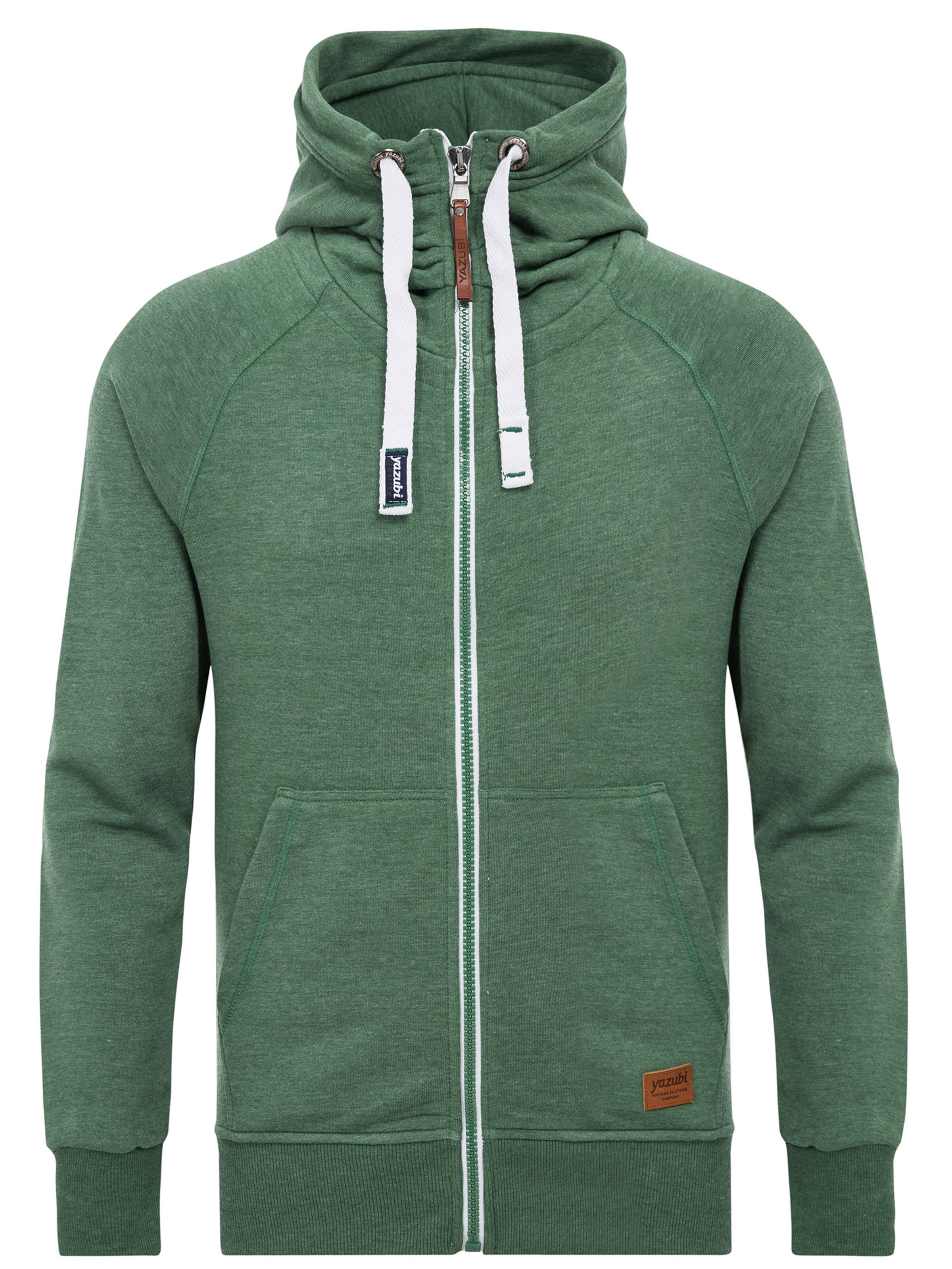 yazubi Zip-Up Hoodie 'Jacob' in Green: front