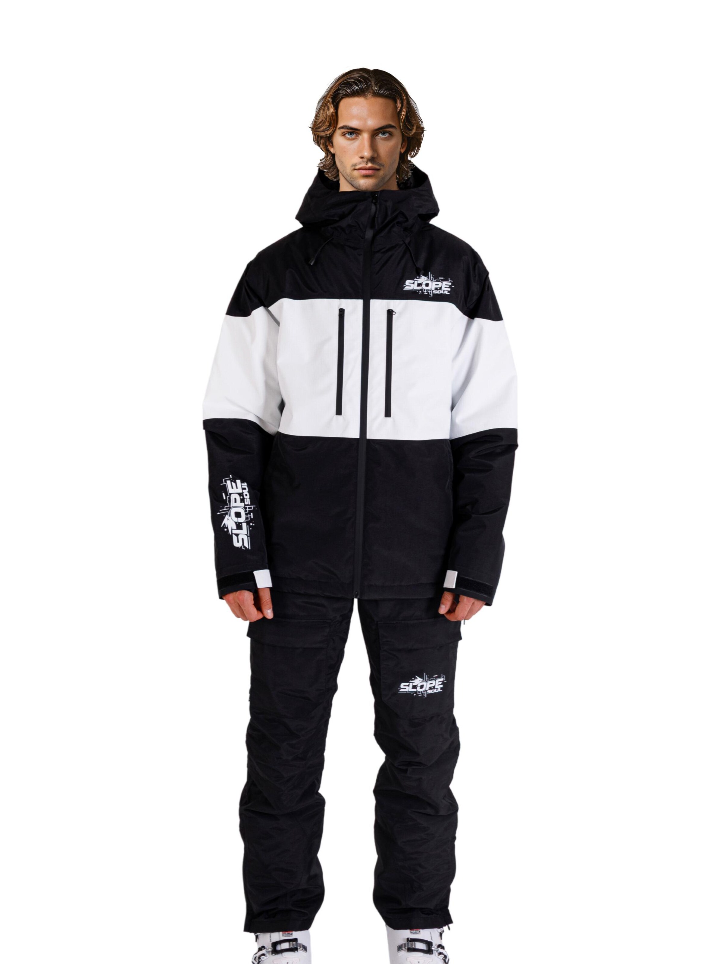 Giacca invernale 'Axis Ski & Snowboard Jacket' di Slope Soul in nero: frontale