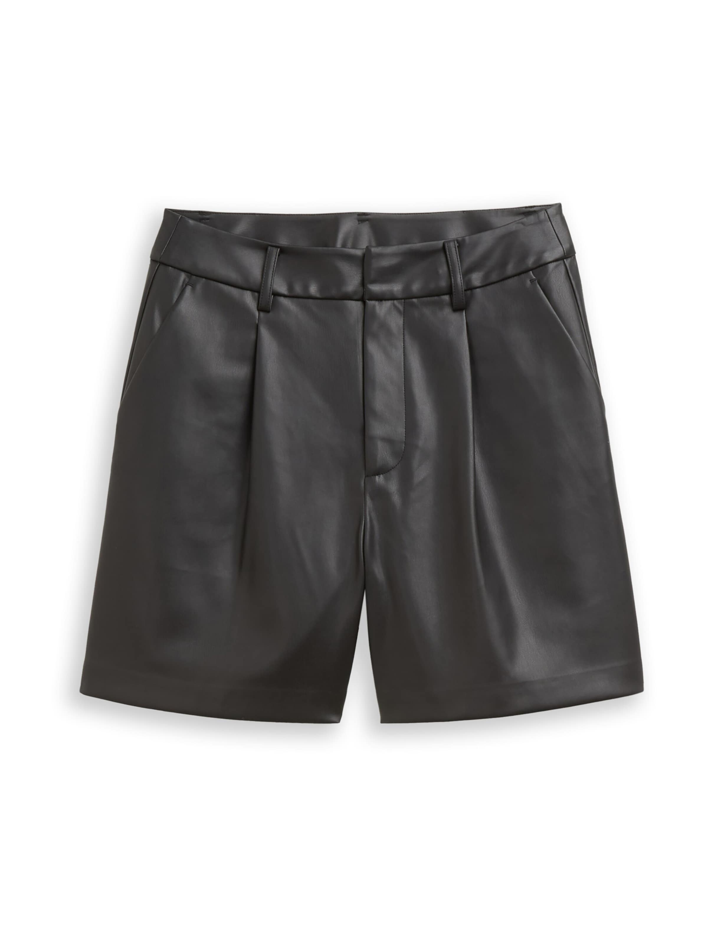 TOM TAILOR DENIM tavaline Voltidega püksid, värv must: eest vaates