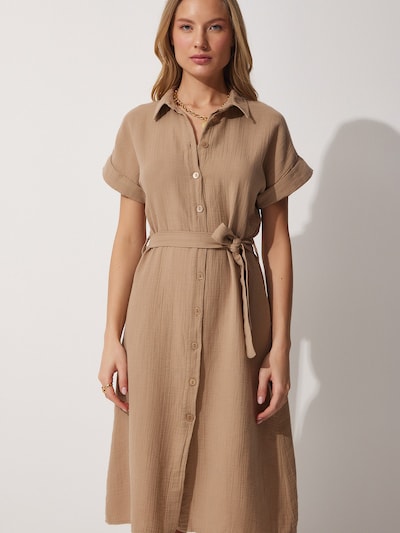 Happiness İstanbul Robe-chemise en beige foncé, Vue avec produit