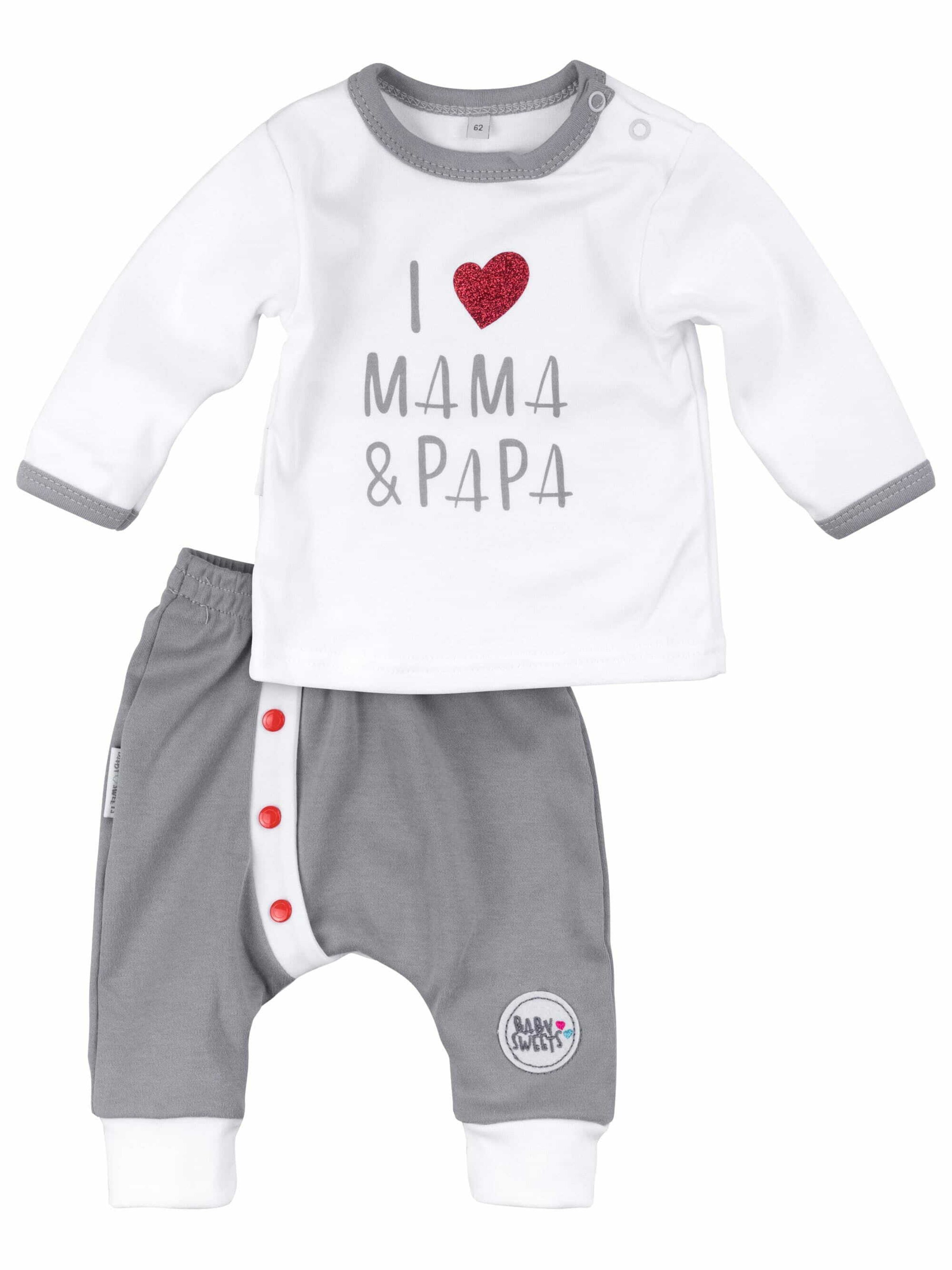 Baby Sweets Set 'I love Mama & Papa' in White