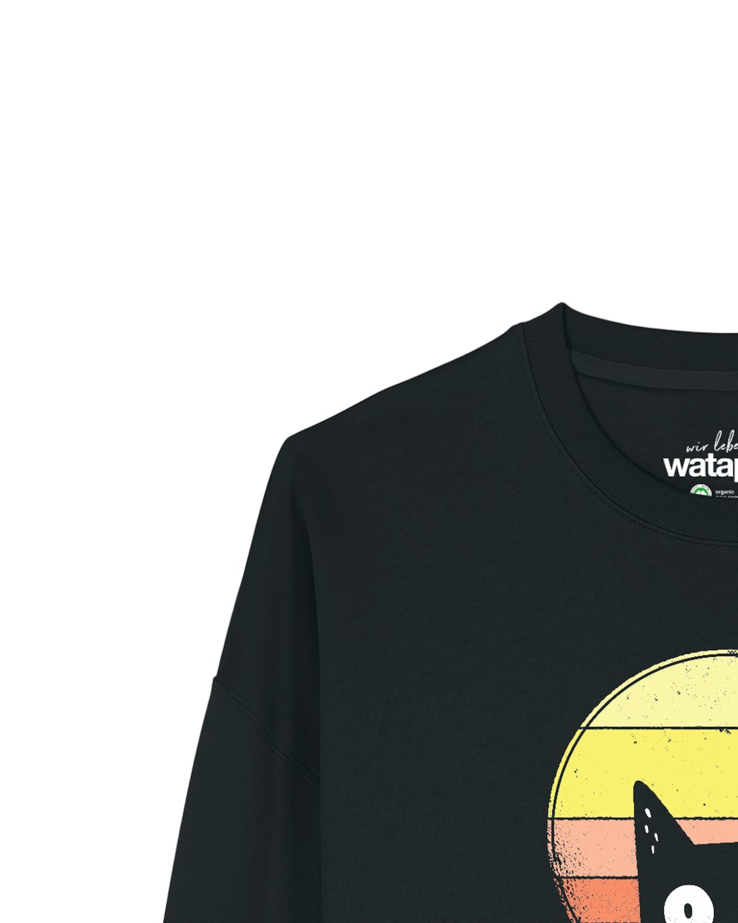 Sweat-shirt 'Sunset Cat ' Watapparel en noir