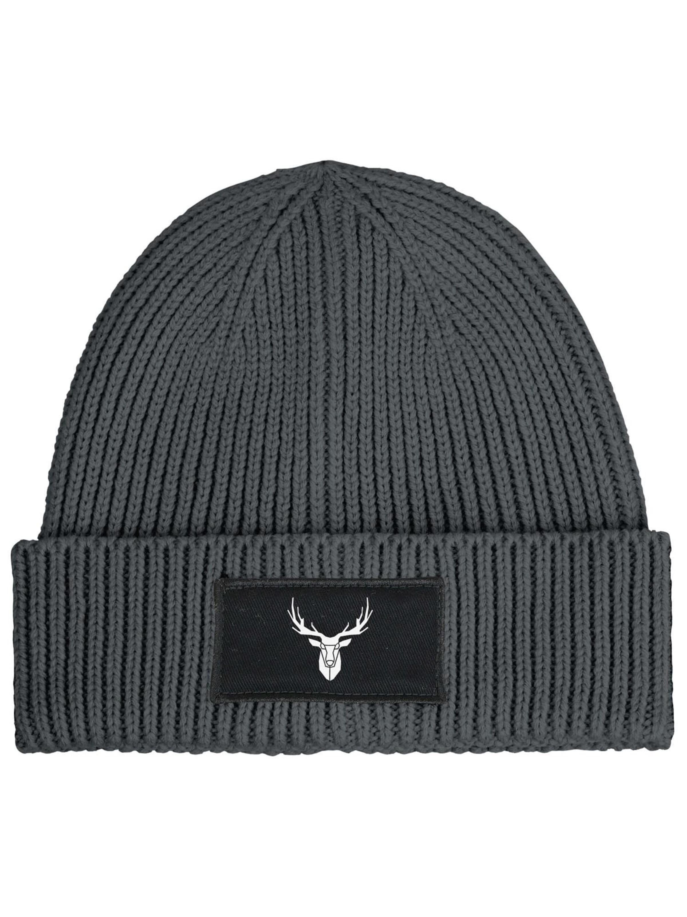 Neverless Beanie 'Hirschgeweih' in Grey: front