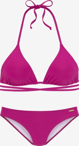 BRUNO BANANI Trojúhelníková Bikiny – pink: přední strana