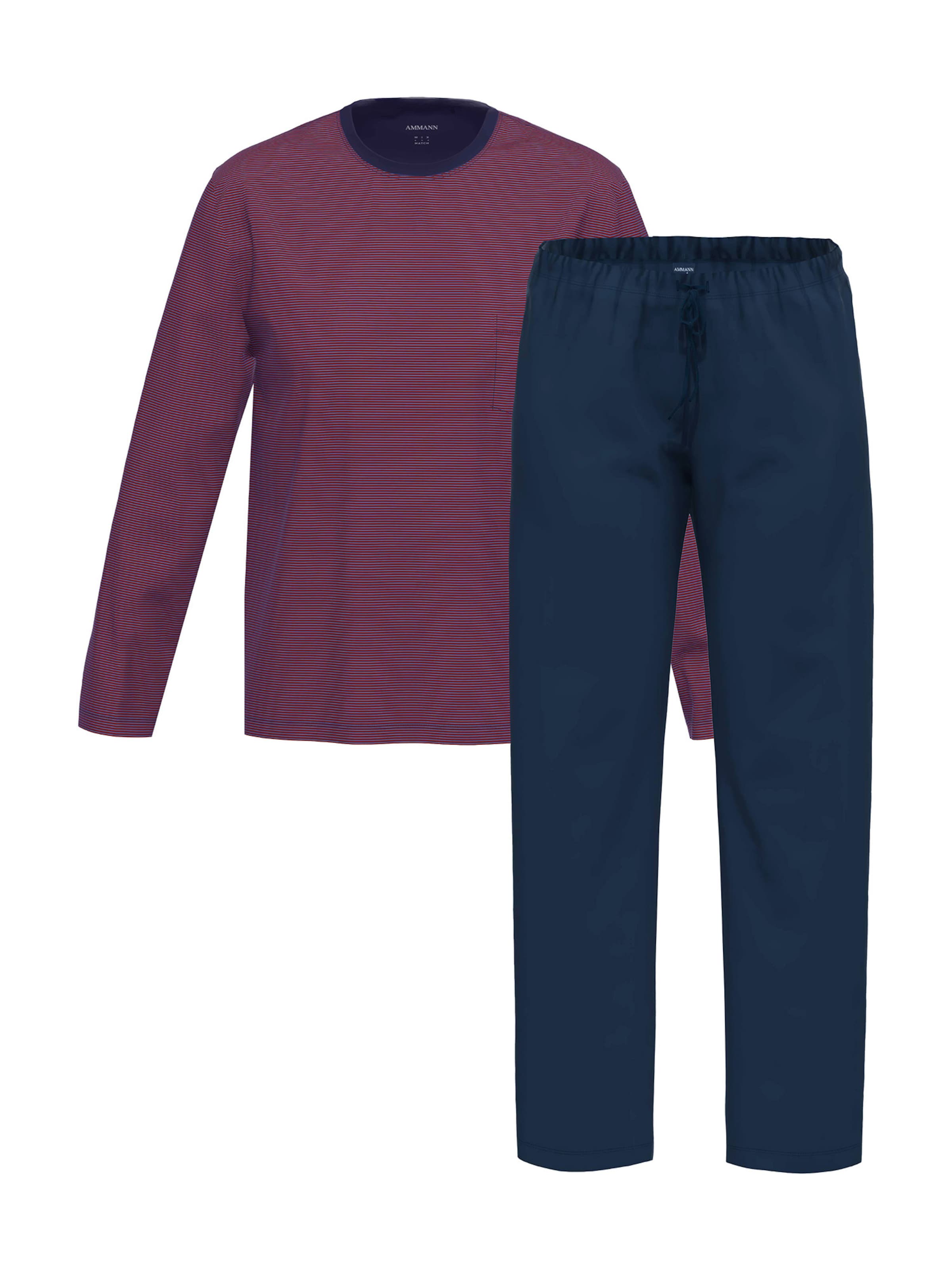 Ammann Long Pajamas 'Night & Home Cotton' in Mixed colors: front