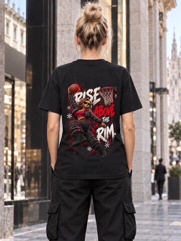 LUNØIR Studio Tričko 'BOSS Femme Basketball High Rise' – černá