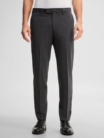 STRELLSON Slim fit Trousers with creases in Grey: front