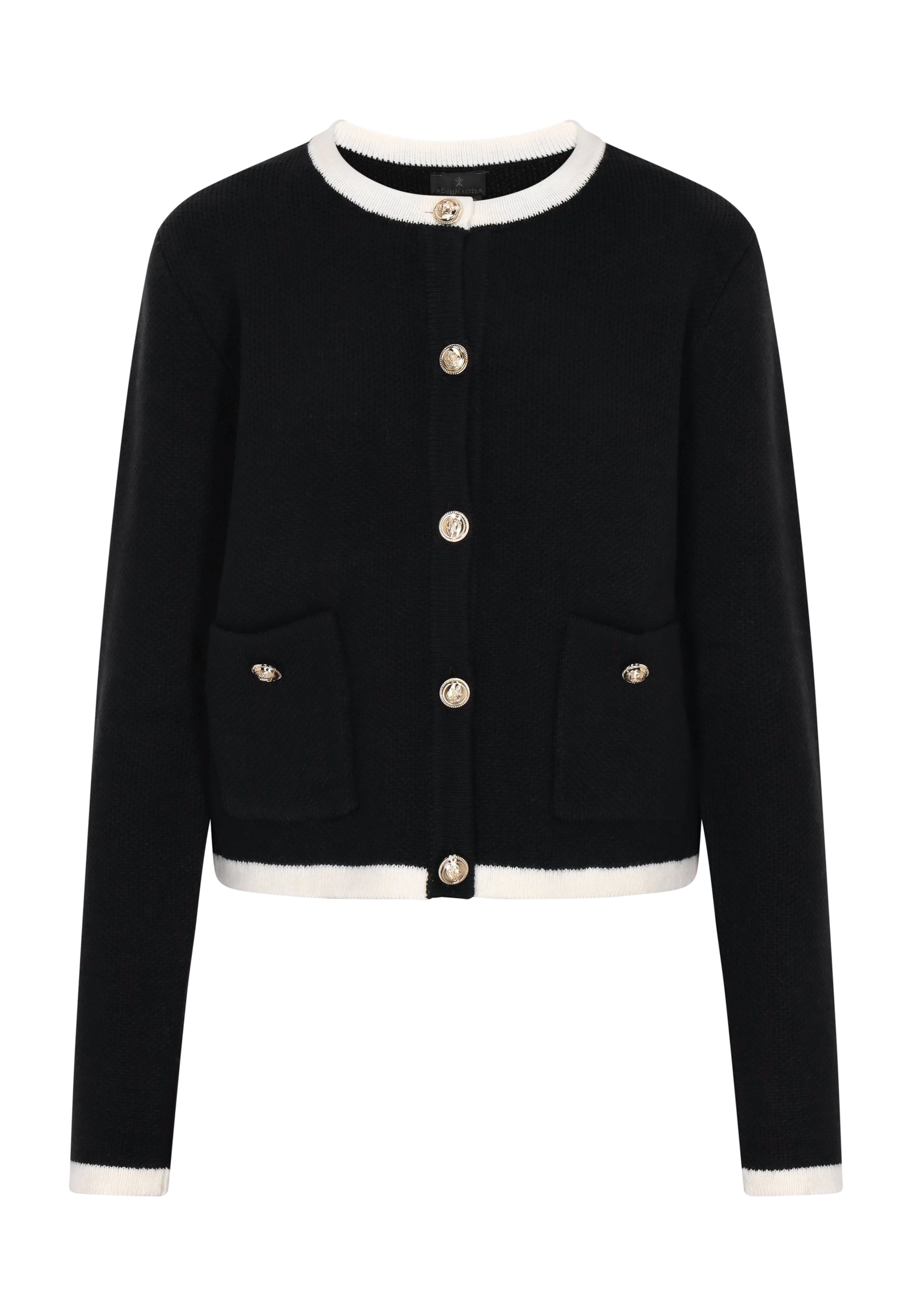 DreiMaster Klassik Плетена жилетка в черно: отпред