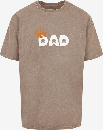 Merchcode T-Shirt 'Fathers Day - King Dad' in Braun: predná strana