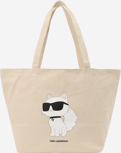 Karl Lagerfeld Shopper torba u crna / bijela / vuneno bijela, Pregled proizvoda