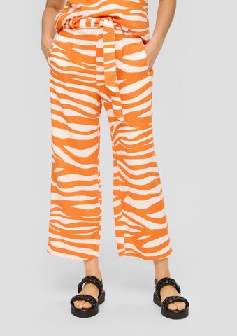 Wide leg Pantaloni con pieghe di s.Oliver in arancione: frontale