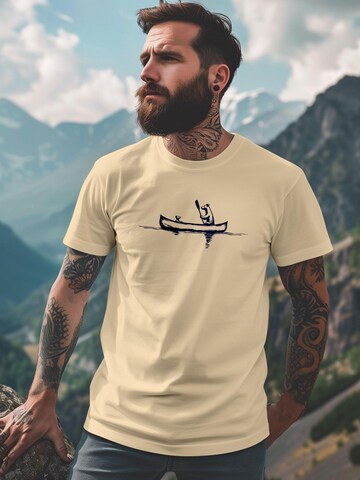 Neverless Shirt 'Bär Kanu' in Beige