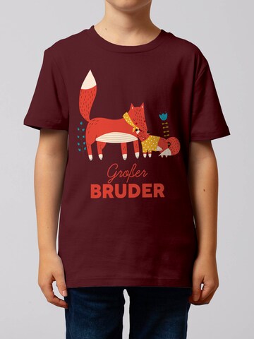 watabout.kids Shirt 'Fuchs Großer Bruder' in Red: front
