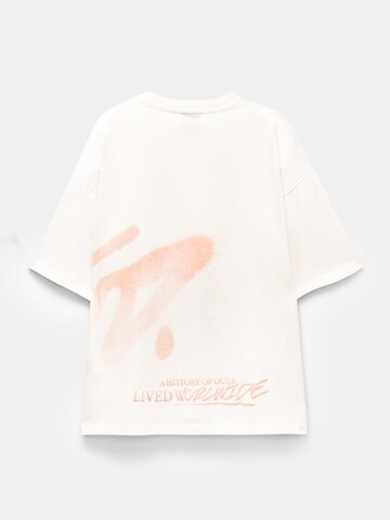 T-Shirt 'STWD' Pull&Bear en blanc