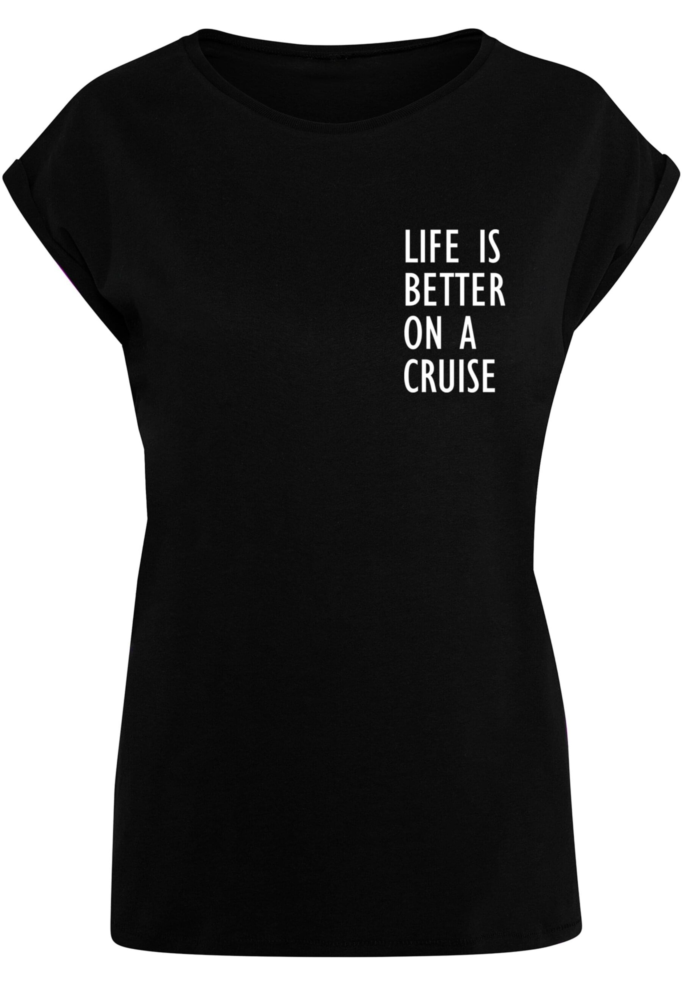 Merchcode Shirt 'Life Is Better' in Black: front