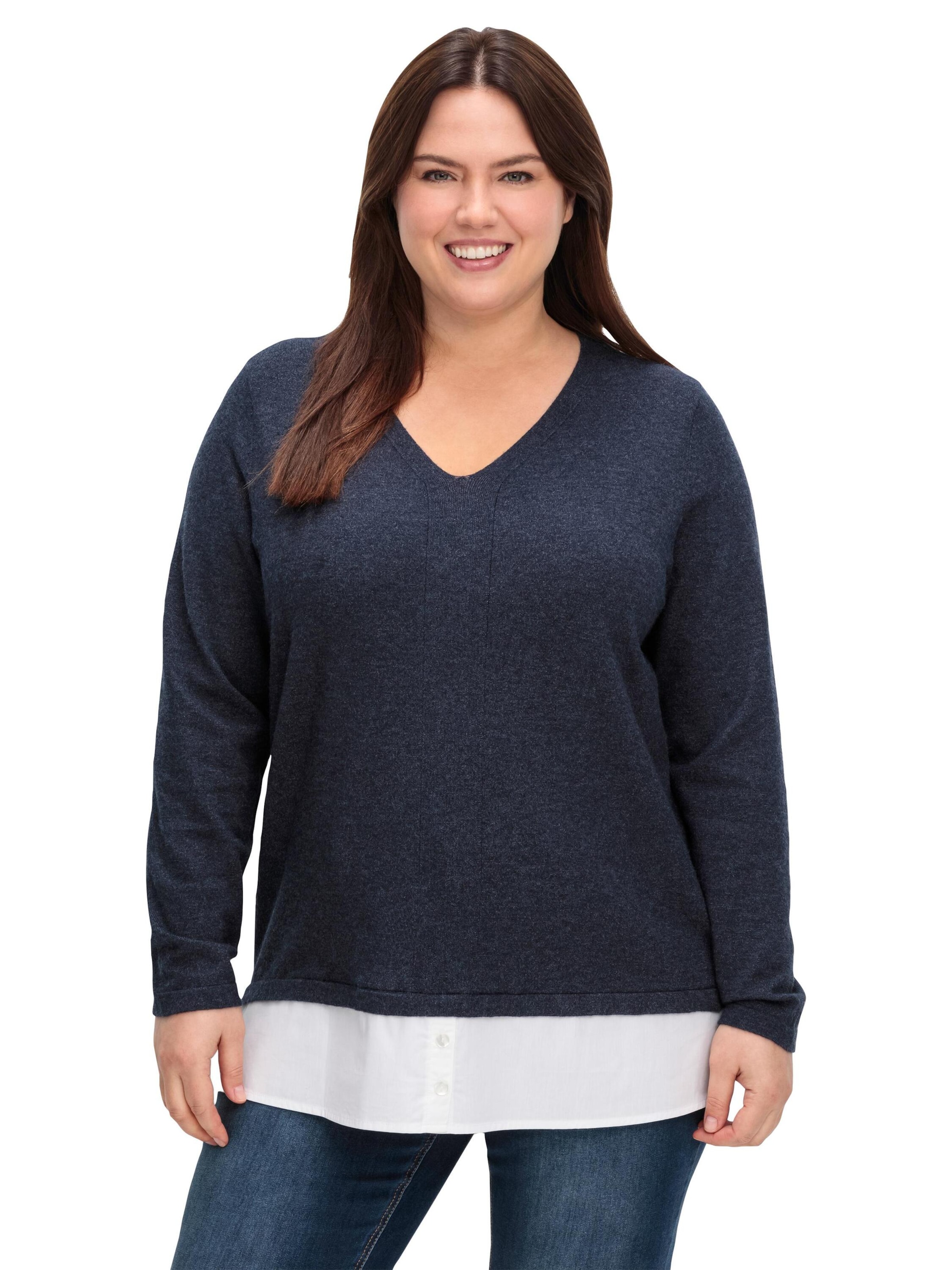 SHEEGO Sweter w kolorze niebieski: przód