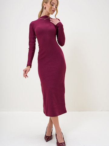 Trend Alaçatı Stili Трикотажное платье в Красный