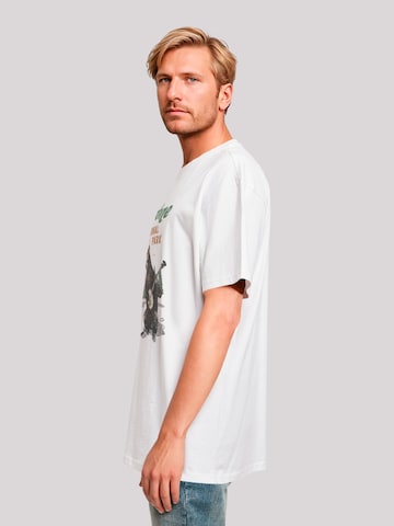 T-Shirt 'US National Parks Yellowstone Bear Playing Banjo' F4NT4STIC en blanc