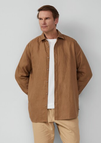 s.Oliver Regular fit Button Up Shirt in Brown: front