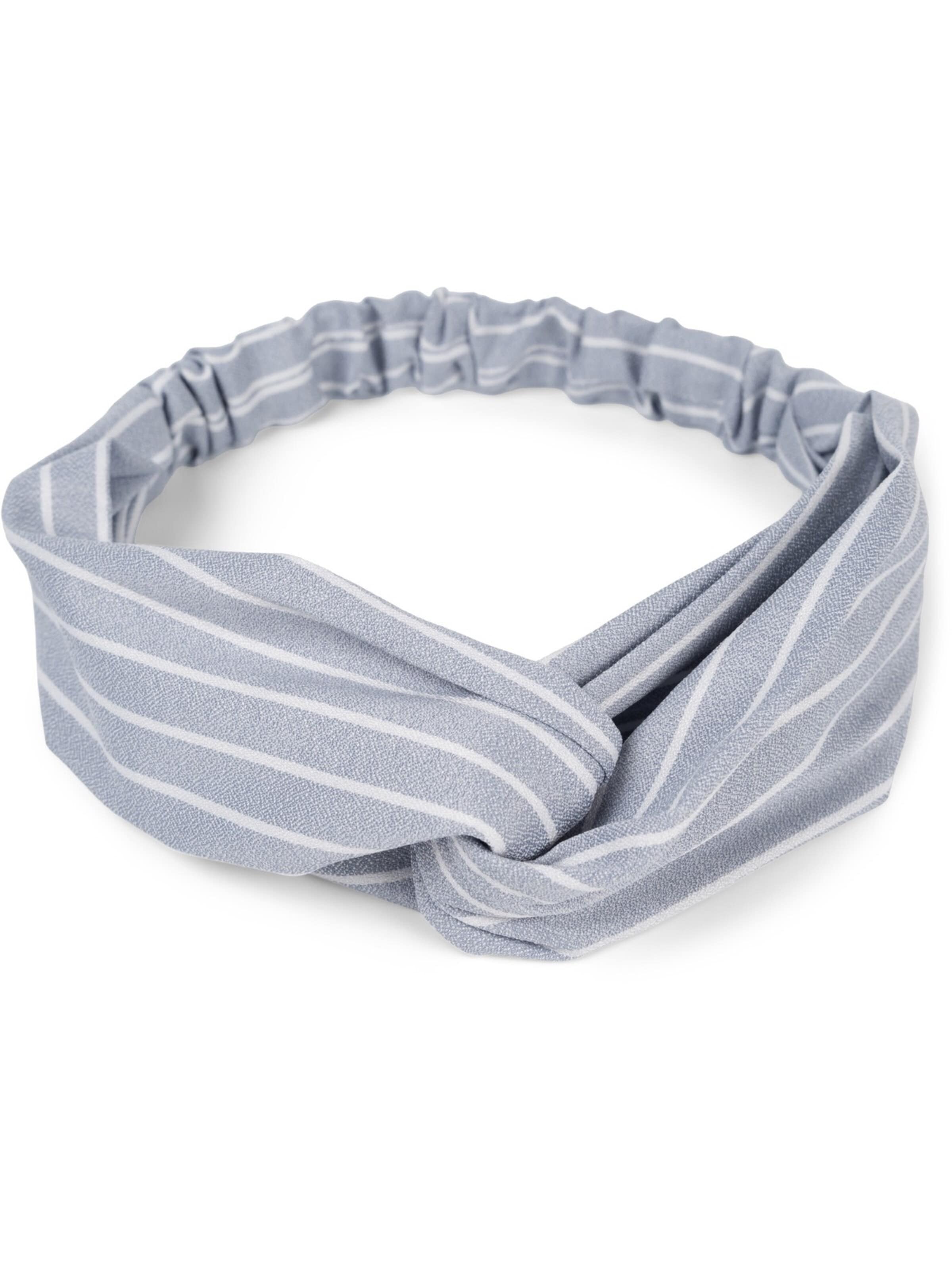 styleBREAKER Haarschmuck 'Haarband mit Streifen Muster und Twist Knoten'‌‌‌‌‌‌‌‌ in Grau: Vorderseite
