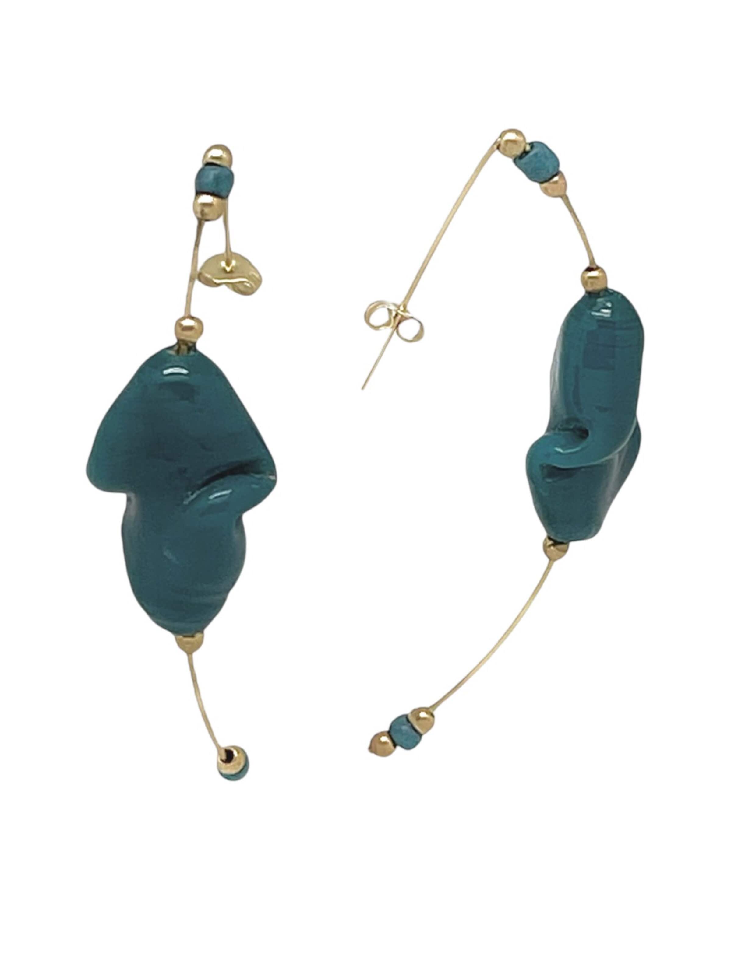 Gloria Mago Earrings 'Arco Max' in Green