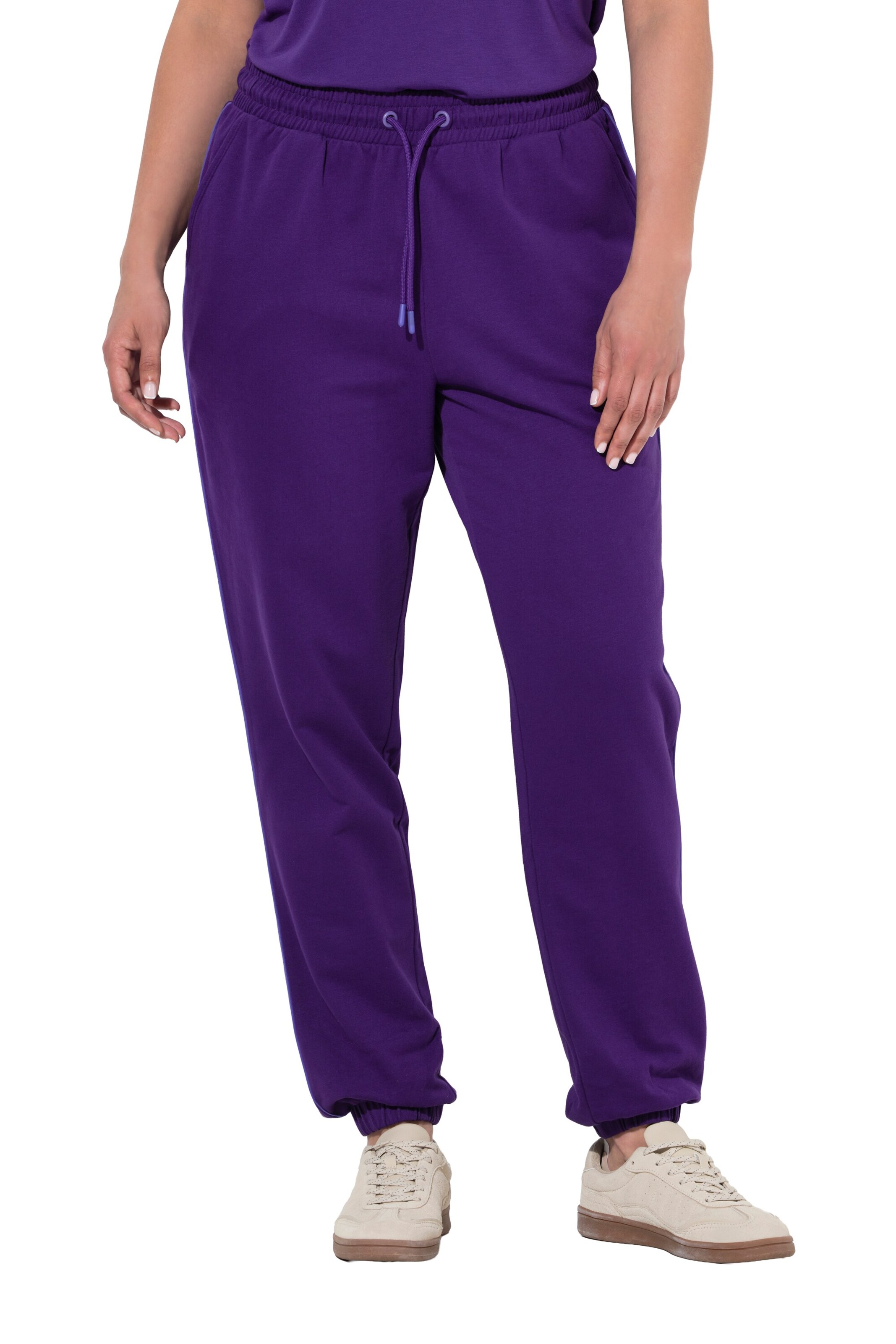 Ulla Popken Tapered Broek in Lila: voorkant