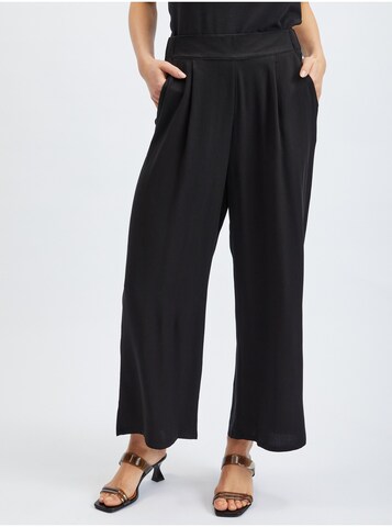 Orsay Wide leg Pleat-Front Pants in Black: front