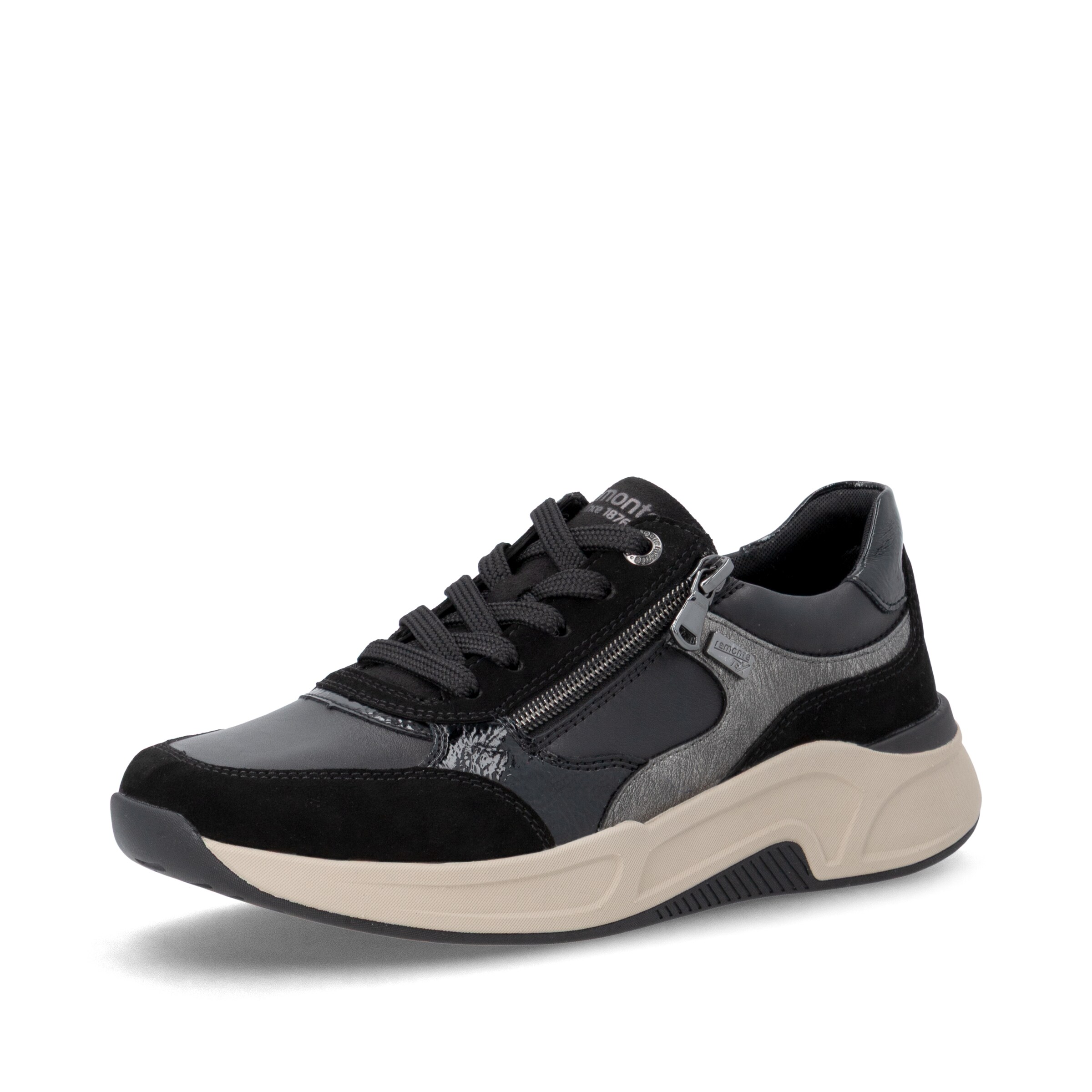 Baskets basses REMONTE en noir : devant