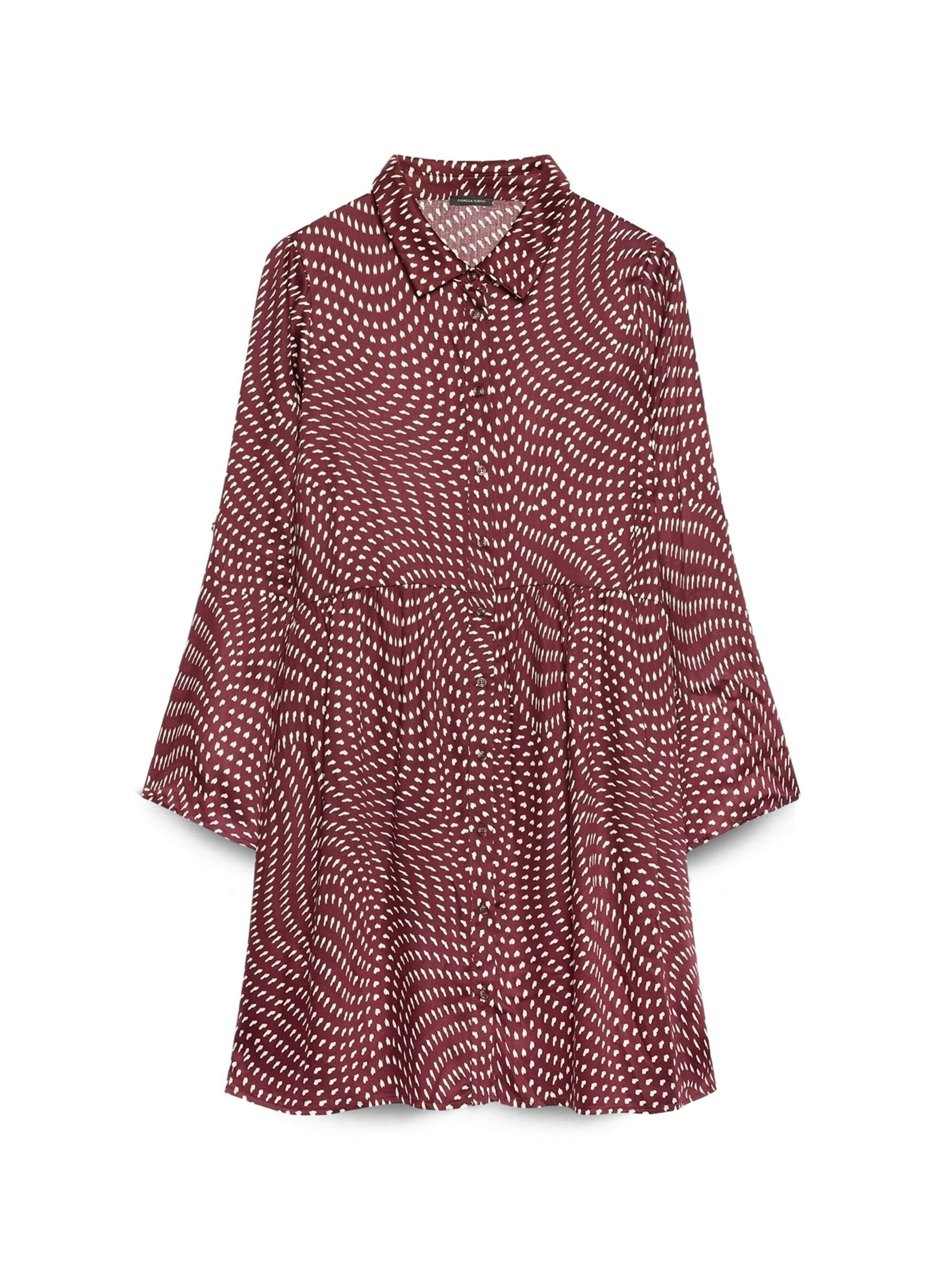 Fiorella Rubino - Vestido camisero en rojo: frente