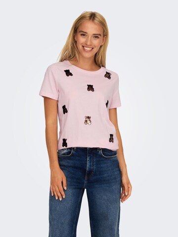rožinė ONLY Marškinėliai 'KITA': priekis