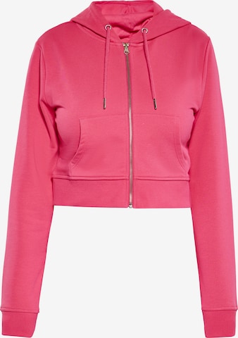 MYMO Zip-Up Hoodie in Pink: front