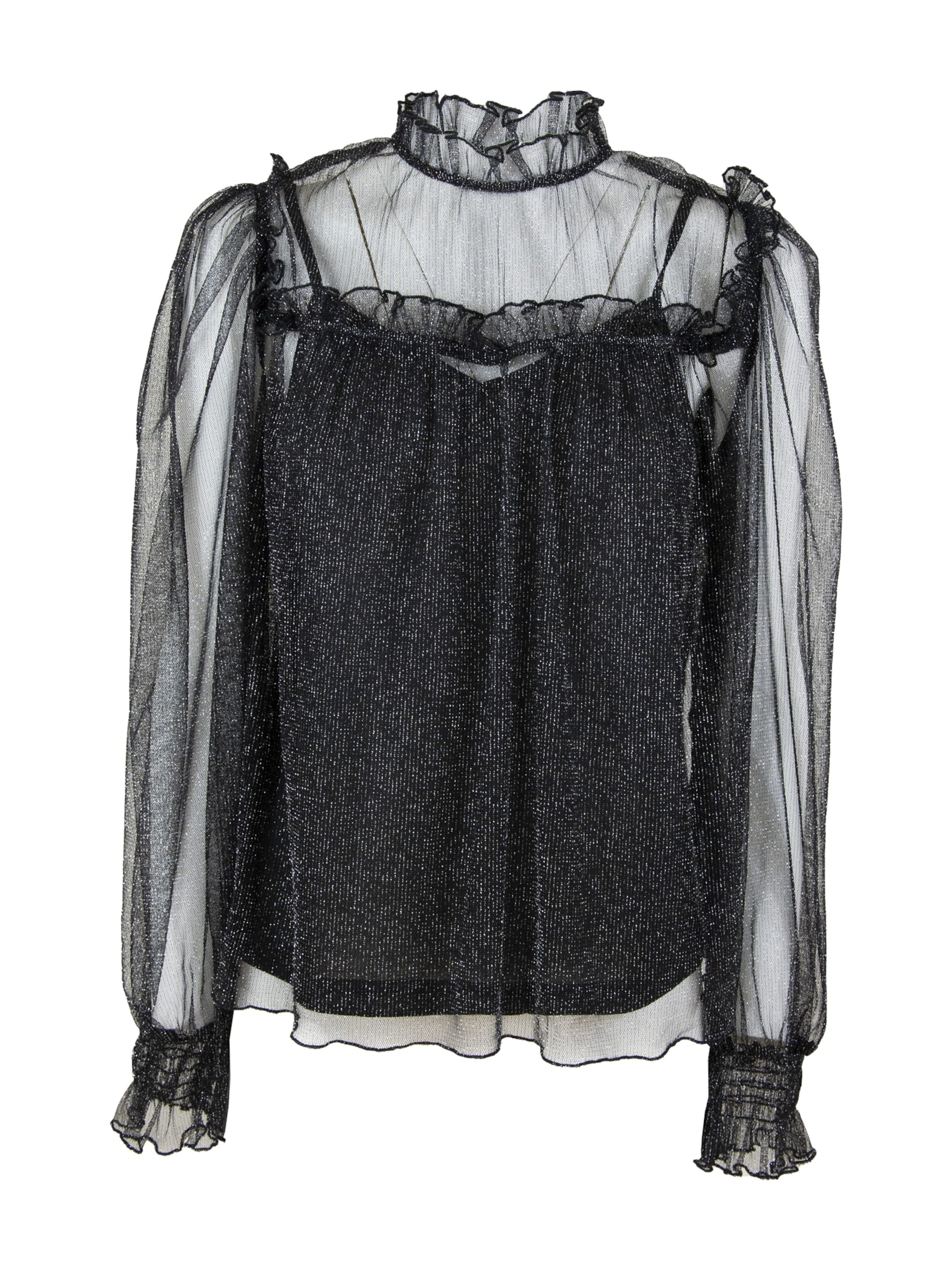 Influencer Bluse 'Sheer' in Schwarz: Vorderseite