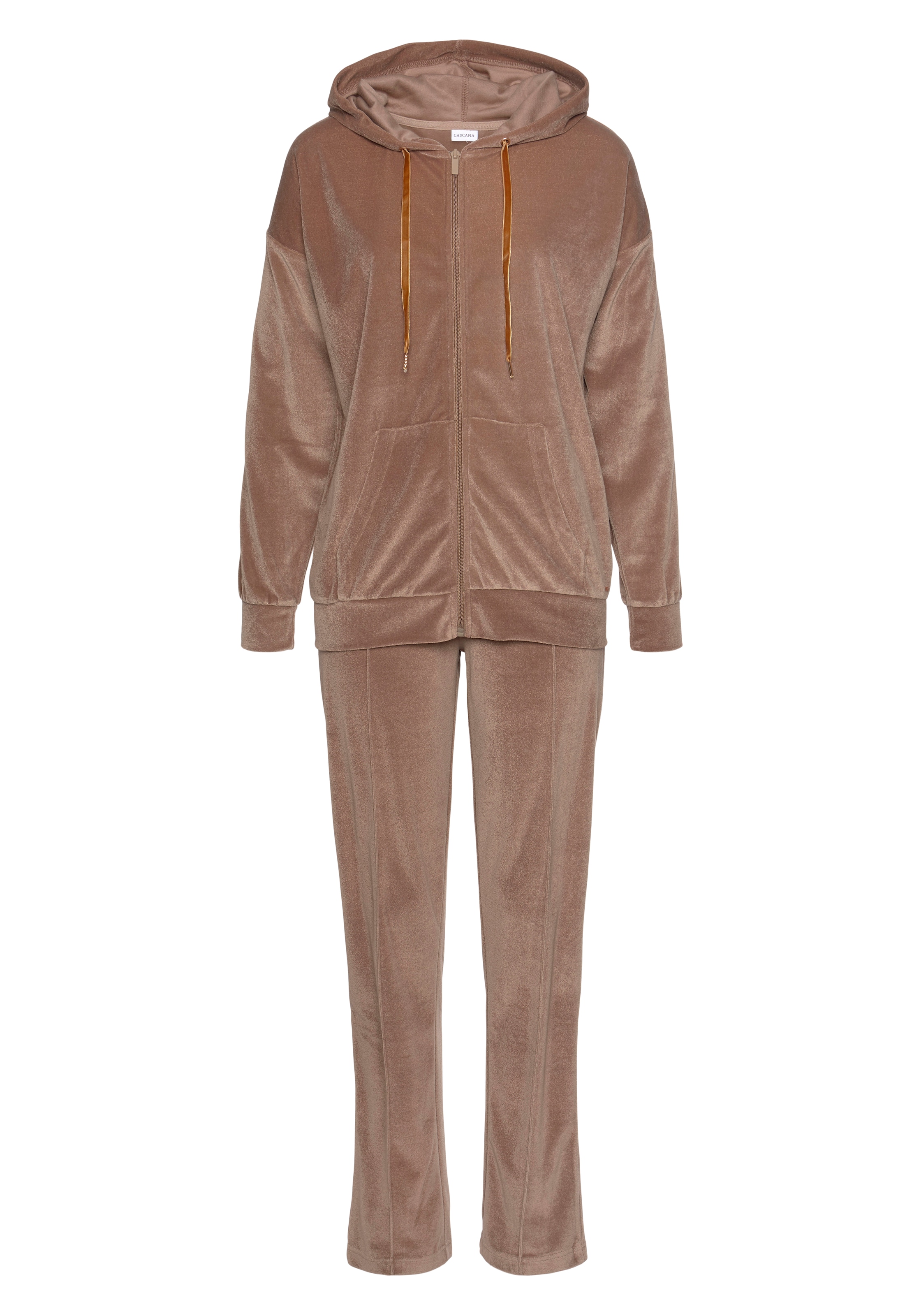 LASCANA Jogginganzug in Braun: Vorderseite