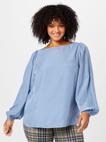 KAFFE CURVE Blouse 'Catja' in Blue: front