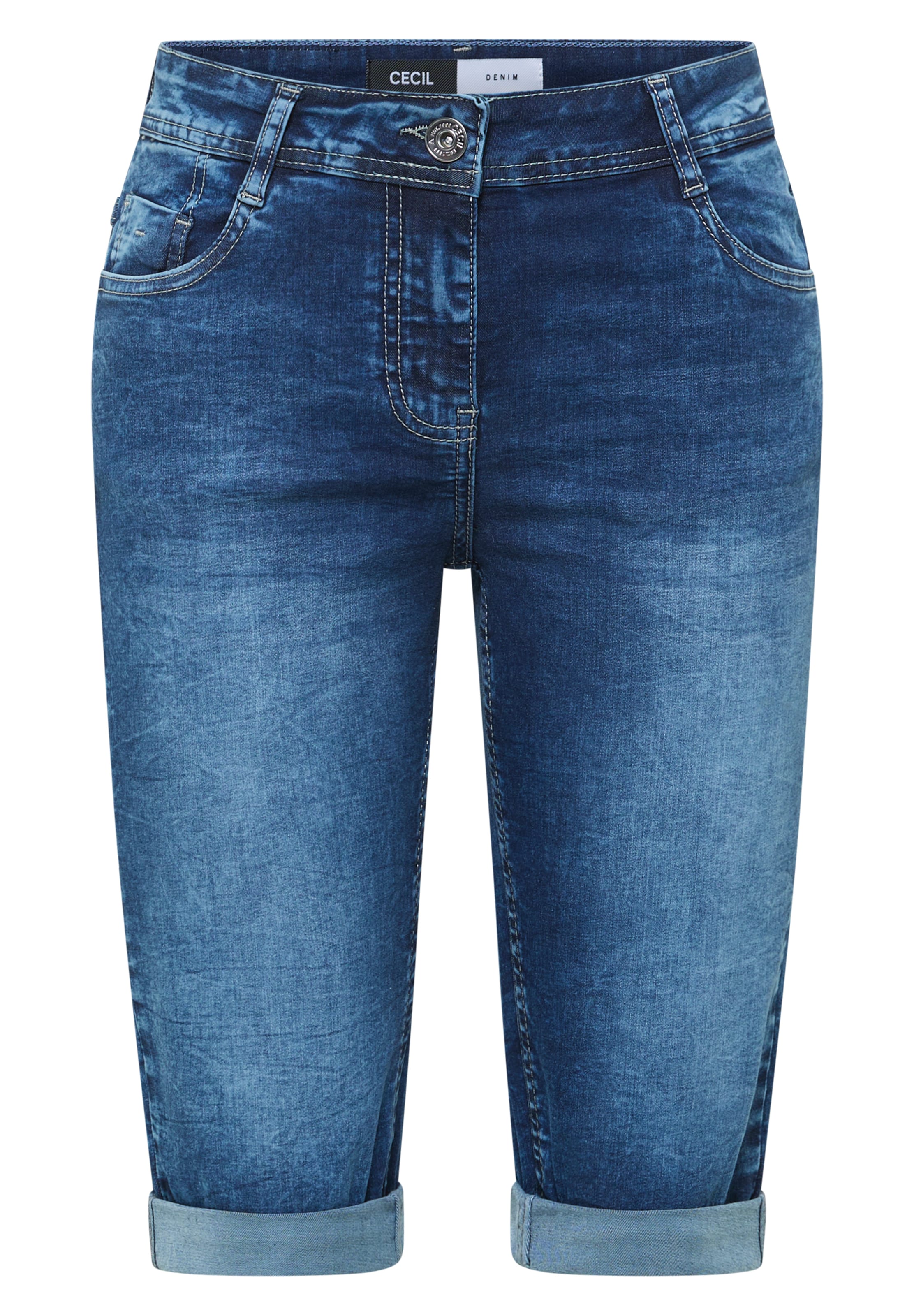 CECIL Slimfit Jeansshorts in Blau: Vorderseite